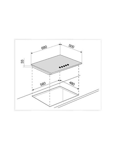 Vitrokitchen EN72IN - Placa Gas Natural 5 Fuegos para hueco standard Inox