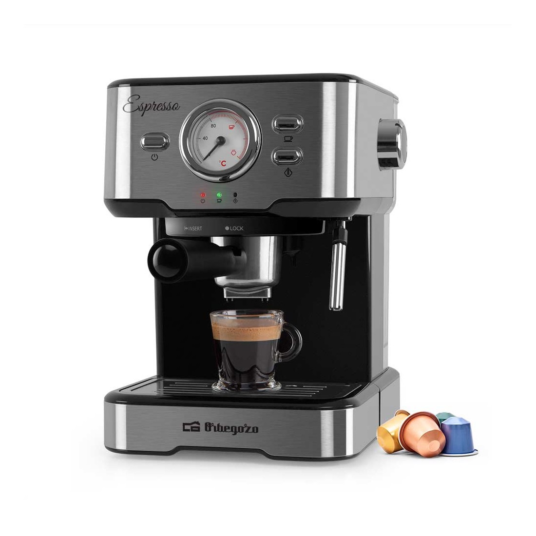 Cafetera Express - Orbegozo EX5500, Molido y Cápsulas Nespresso