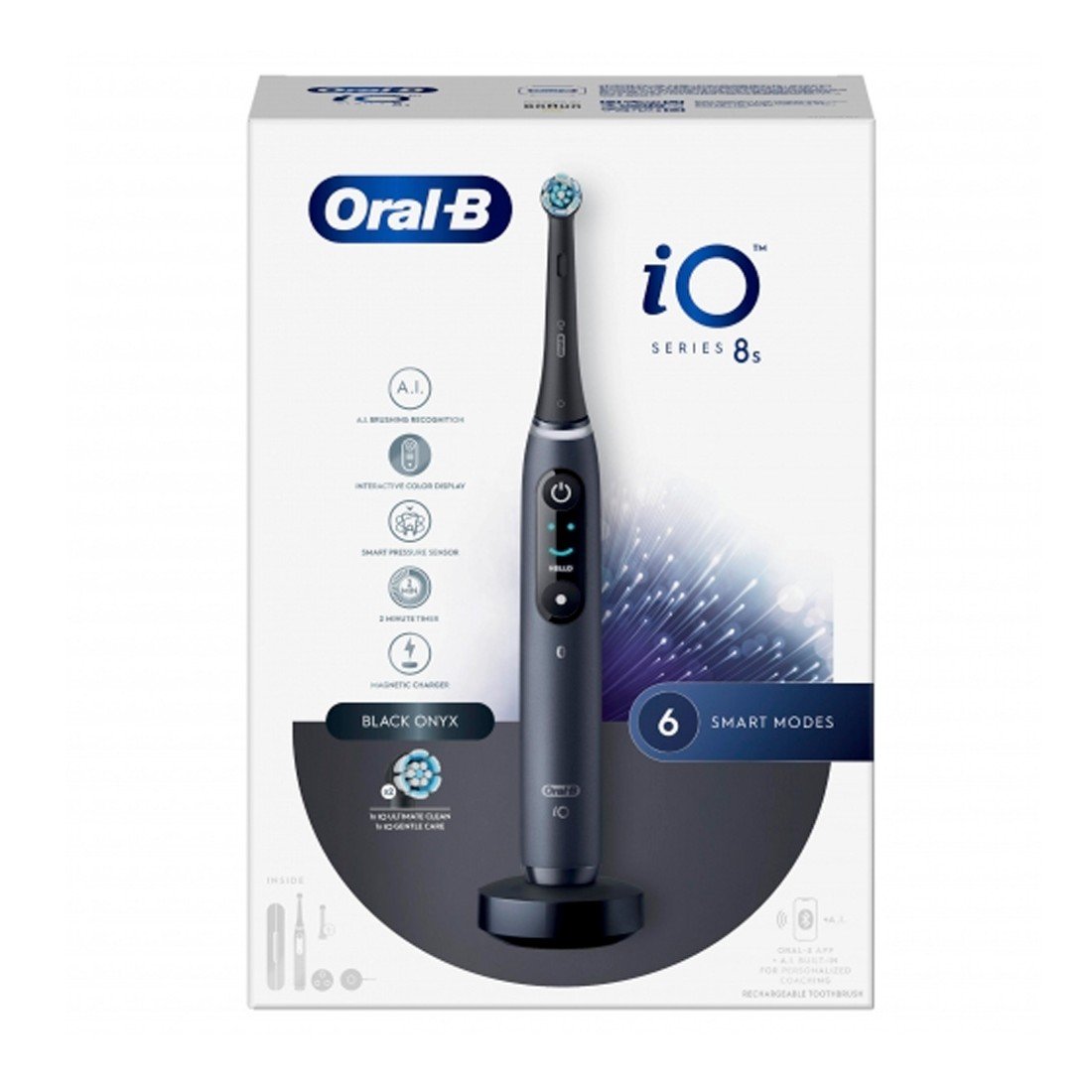 Oral-B iO Series 6 Cepillo de dientes eléctrico con (1) cabezal de cepillo,  lava negra