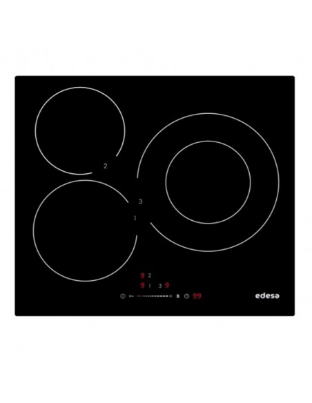 Placa Inducción - Edesa EIS-6330 R/A, 3 zonas de cocción, Negro