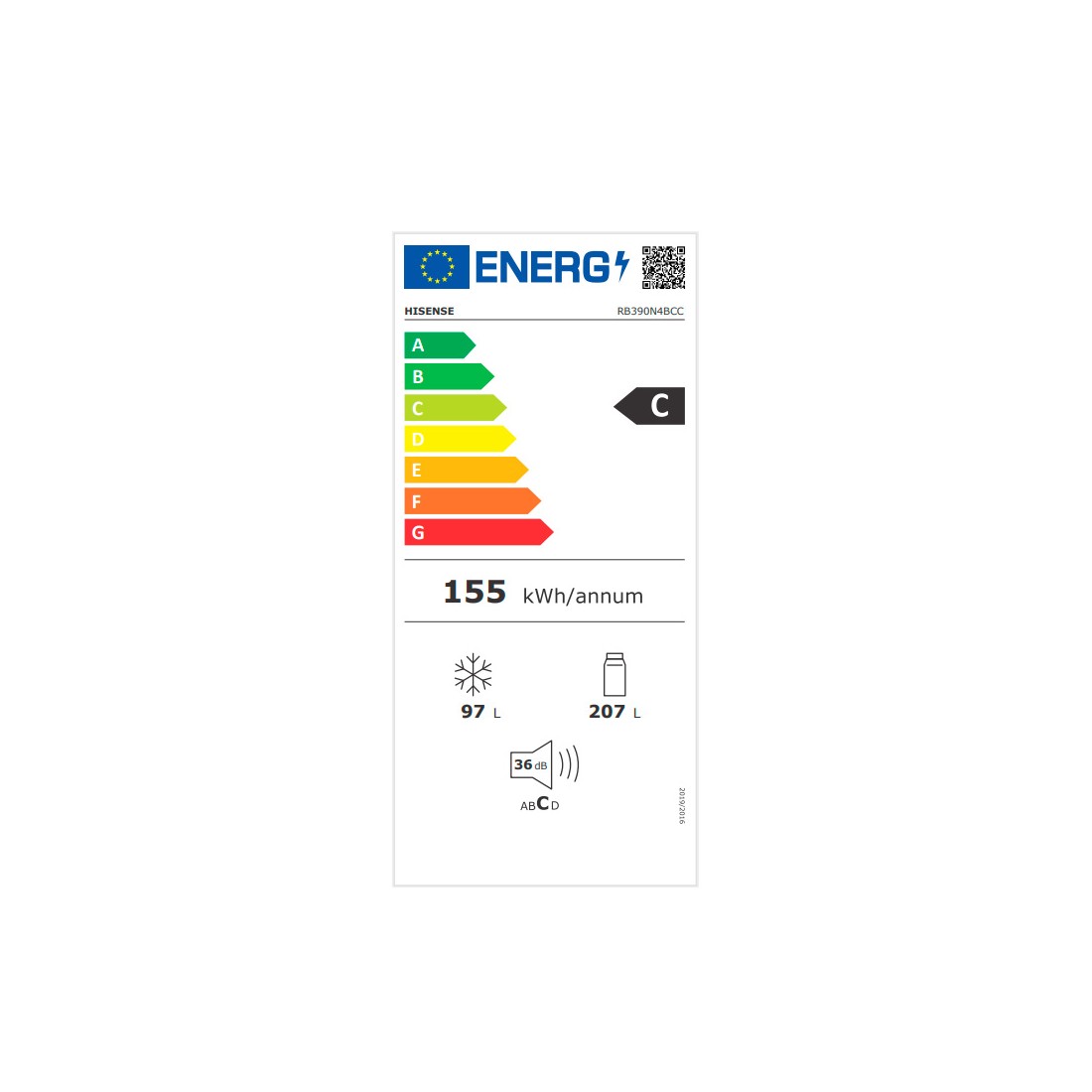 Frigorífico combi  Hisense RB390N4BCC, No Frost, 186 cm, 304 l, Micro  Vents Cooling, Motor Inverter, inox