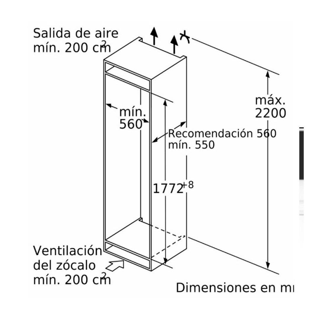 Frigorífico integrable Balay 3KID767F 177.2 x 55.8 cm