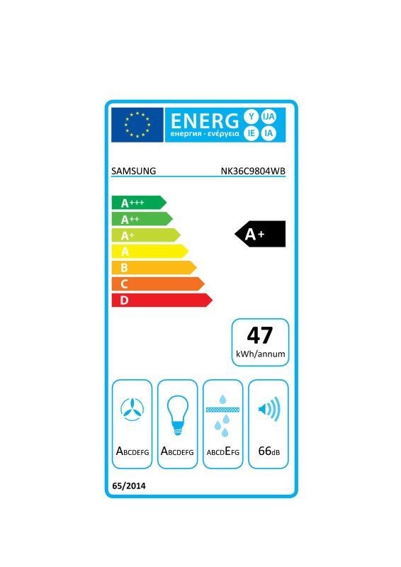 Etiqueta de Eficiencia Energética - NK36C9804WBUR
